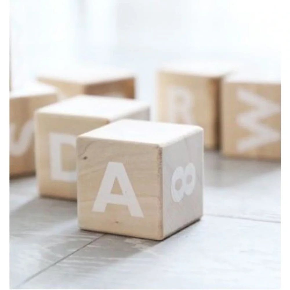 OOH NOO -Wooden Alphabet Blocks in White
